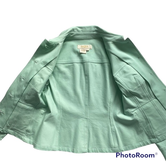 Peck & Peck Petite Jacket Cotton Pastel Green - Picture 7 of 10